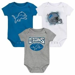 Outerstuff Infant Blue/White/Heathered Gray Detroit Lions 3-Pack Game On Bodysuit Set -Outerstuff shop unnamed file 3041