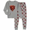 Outerstuff Preschool Heathered Gray Chicago Bears Long Sleeve T-Shirt & Pants Sleep Set