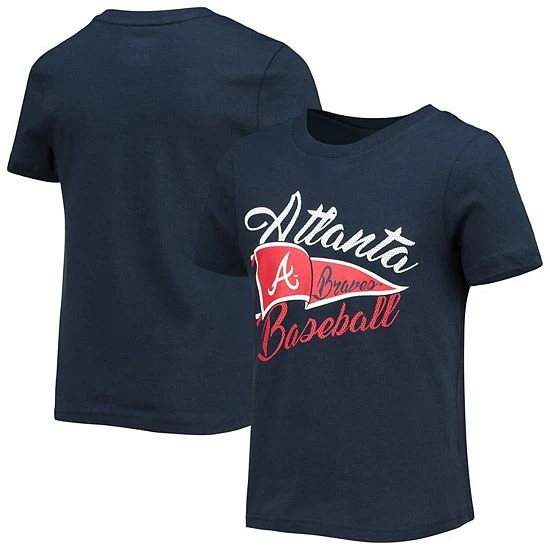 Outerstuff Girls Youth Navy Atlanta Braves Team Fly The Flag T-Shirt 4 Outerstuff Girls Youth Navy Atlanta Braves Team Fly The Flag T-Shirt - Image 2