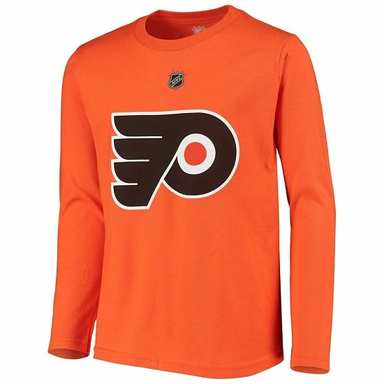 Outerstuff Youth Carter Hart Orange Philadelphia Flyers Authentic Stack Long Sleeve Name & Number T-Shirt 5 Outerstuff Youth Carter Hart Orange Philadelphia Flyers Authentic Stack Long Sleeve Name & Number T-Shirt - Image 3