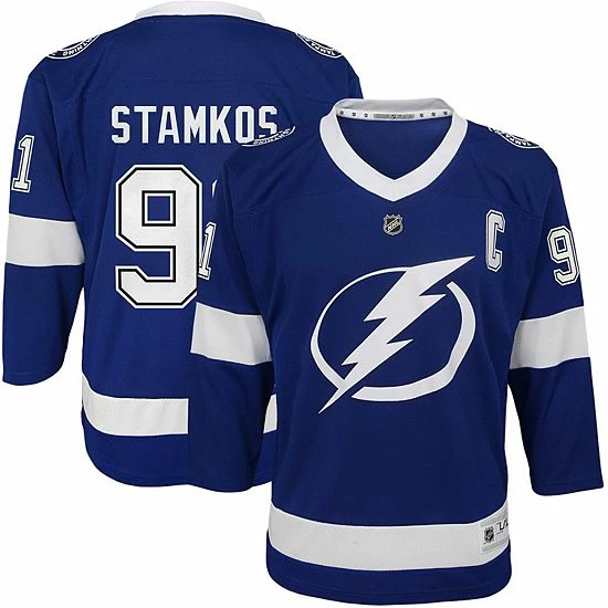 Outerstuff Youth Steven Stamkos Blue Tampa Bay Lightning Home Replica Player Jersey 4 Outerstuff Youth Steven Stamkos Blue Tampa Bay Lightning Home Replica Player Jersey - Image 2