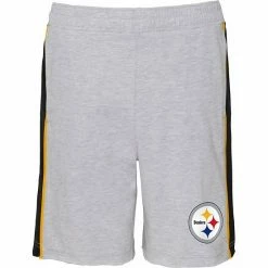 Outerstuff Youth Heathered Gray Pittsburgh Steelers Wingback Shorts