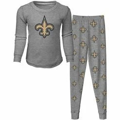 Outerstuff Toddler Heathered Gray New Orleans Saints Sleep Set