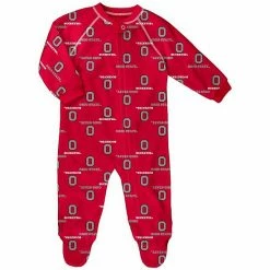 Outerstuff Newborn & Infant Scarlet Ohio State Buckeyes Allover Print Raglan Full-Zip Sleeper