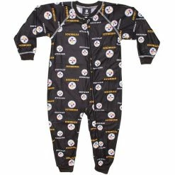 Outerstuff Pittsburgh Steelers Toddler Piped Raglan Full Zip Coverall - Black