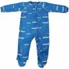 Outerstuff Detroit Lions Newborn Full Zip Raglan Coverall - Light Blue