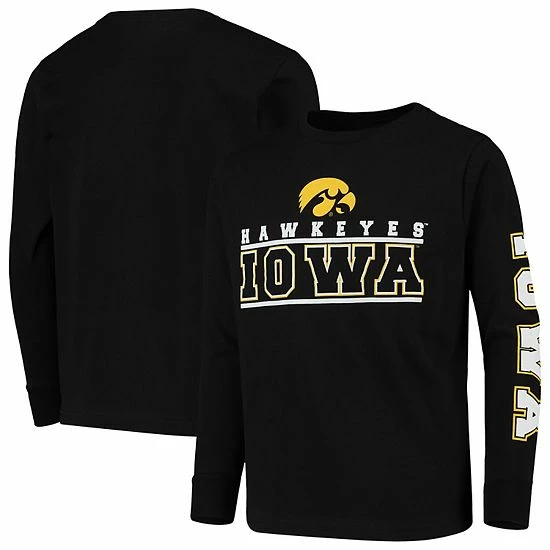 Outerstuff Youth Black Iowa Hawkeyes Transition Two-Hit Long Sleeve T-Shirt 4 Outerstuff Youth Black Iowa Hawkeyes Transition Two-Hit Long Sleeve T-Shirt - Image 2
