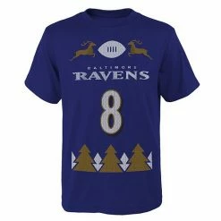Outerstuff Youth Lamar Jackson Purple Baltimore Ravens Holiday Name & Number T-Shirt -Outerstuff shop unnamed file 3206