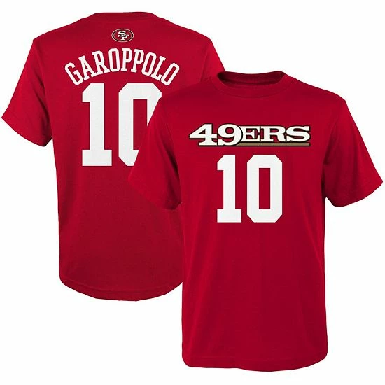 Outerstuff Youth Jimmy Garoppolo Scarlet San Francisco 49ers Mainliner Name & Number T-Shirt 3 Outerstuff Youth Jimmy Garoppolo Scarlet San Francisco 49ers Mainliner Name & Number T-Shirt