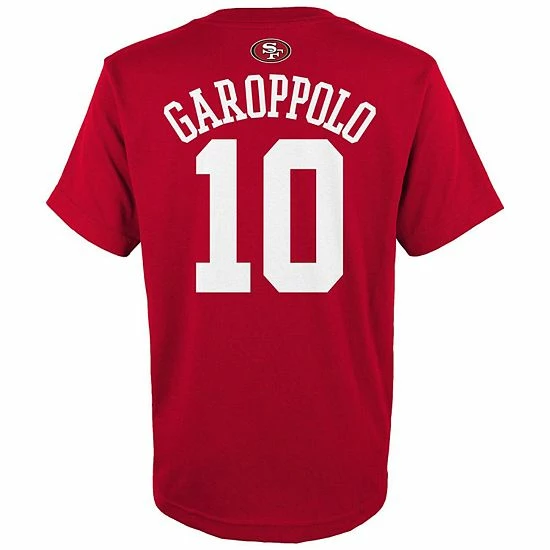 Outerstuff Youth Jimmy Garoppolo Scarlet San Francisco 49ers Mainliner Name & Number T-Shirt 4 Outerstuff Youth Jimmy Garoppolo Scarlet San Francisco 49ers Mainliner Name & Number T-Shirt - Image 2