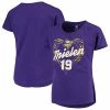 Outerstuff Girls Youth Adam Thielen Purple Minnesota Vikings Sonic Heart Player Name & Number Dolman T-Shirt -Outerstuff shop unnamed file 3235