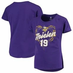 Outerstuff Girls Youth Adam Thielen Purple Minnesota Vikings Sonic Heart Player Name & Number Dolman T-Shirt