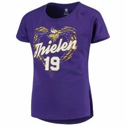 Outerstuff Girls Youth Adam Thielen Purple Minnesota Vikings Sonic Heart Player Name & Number Dolman T-Shirt -Outerstuff shop unnamed file 3237