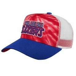 Outerstuff Youth Red/Royal Philadelphia 76ers Santa Cruz Tie-Dye Snapback Hat