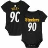 Outerstuff Infant T.J. Watt Black Pittsburgh Steelers Mainliner Player Name & Number Bodysuit -Outerstuff shop unnamed file 3369