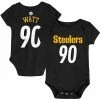 Outerstuff Newborn T.J. Watt Black Pittsburgh Steelers Mainline Player Name & Number Bodysuit