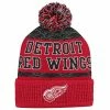 Outerstuff Youth Red Detroit Red Wings Puck Pattern Cuffed Knit Hat With Pom -Outerstuff shop unnamed file 3399
