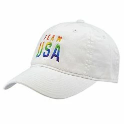 Outerstuff White Team USA Stacked Logo Pride Month Adjustable Hat