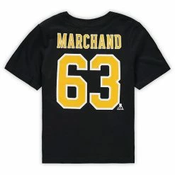 Outerstuff Preschool Brad Marchand Black Boston Bruins Authentic Stack Name & Number T-Shirt -Outerstuff shop unnamed file 3427