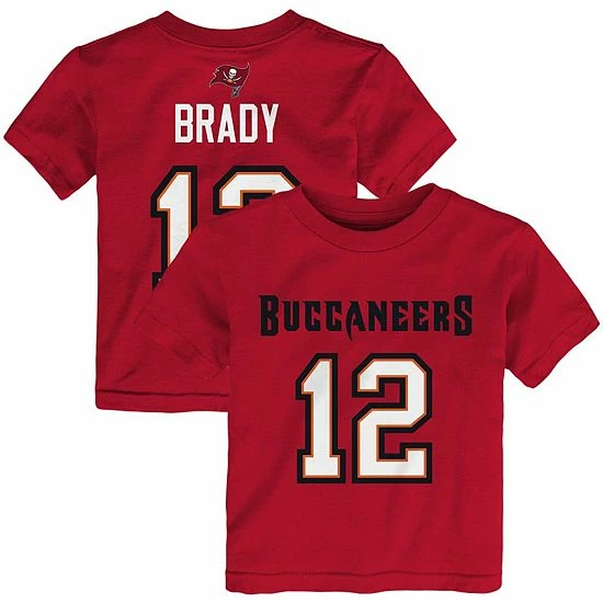Outerstuff Toddler Tom Brady Red Tampa Bay Buccaneers Mainliner Player Name & Number T-Shirt 4 Outerstuff Toddler Tom Brady Red Tampa Bay Buccaneers Mainliner Player Name & Number T-Shirt - Image 2