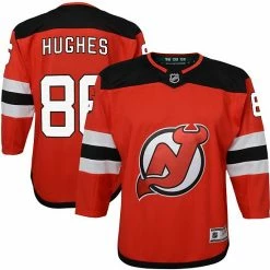 Outerstuff Youth Jack Hughes Red New Jersey Devils Home Premier Player Jersey