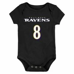 Outerstuff Infant Lamar Jackson Black Baltimore Ravens Mainliner Name & Number Bodysuit -Outerstuff shop unnamed file 3543