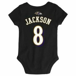 Outerstuff Infant Lamar Jackson Black Baltimore Ravens Mainliner Name & Number Bodysuit -Outerstuff shop unnamed file 3544