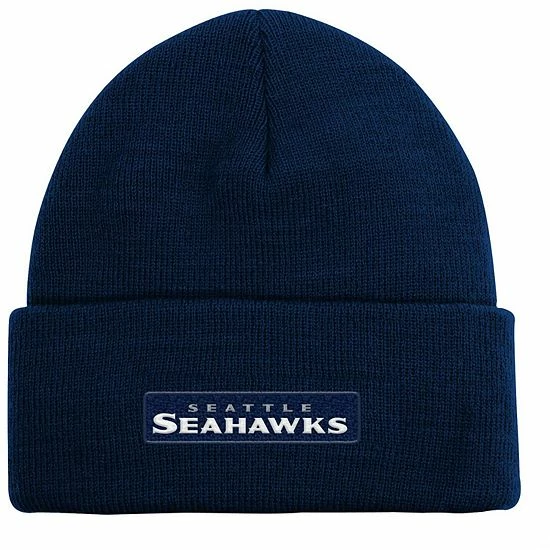 Outerstuff Youth College Navy Seattle Seahawks Basic Cuffed Knit Hat 5 Outerstuff Youth College Navy Seattle Seahawks Basic Cuffed Knit Hat - Image 3