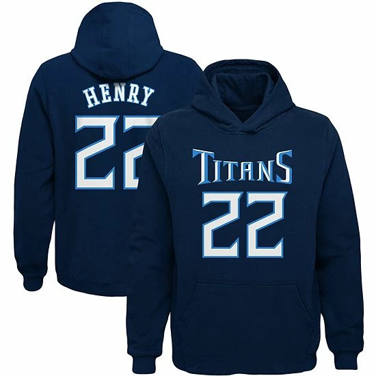 Outerstuff Youth Derrick Henry Navy Tennessee Titans Mainliner Player Name & Number Fleece Pullover Hoodie 4 Outerstuff Youth Derrick Henry Navy Tennessee Titans Mainliner Player Name & Number Fleece Pullover Hoodie - Image 2