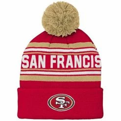 Outerstuff Preschool Scarlet San Francisco 49ers Jacquard Cuffed Knit Hat With Pom