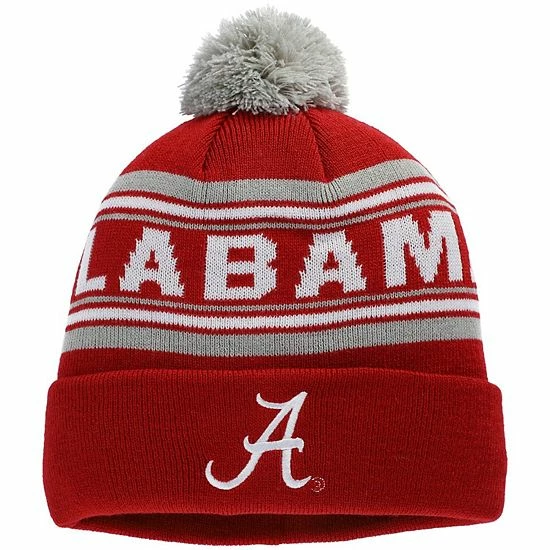 Outerstuff Youth Crimson Alabama Crimson Tide Jacquard Cuffed Knit Hat With Pom 3 Outerstuff Youth Crimson Alabama Crimson Tide Jacquard Cuffed Knit Hat With Pom