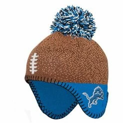 Outerstuff Newborn & Infant Brown Detroit Lions Football Head Knit Hat