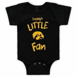 Outerstuff Infant Black Iowa Hawkeyes Daddy's Little Fan Creeper