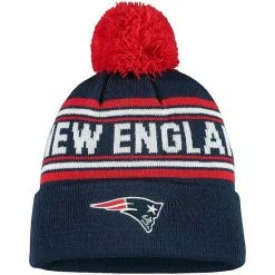 Outerstuff Youth Navy New England Patriots Jacquard Cuffed Knit Hat With Pom