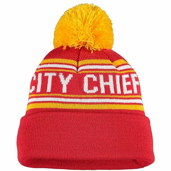 Outerstuff Toddler Red Kansas City Chiefs Jacquard Cuffed Knit Hat With Pom 5 Outerstuff Toddler Red Kansas City Chiefs Jacquard Cuffed Knit Hat With Pom - Image 3