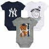 Outerstuff Newborn & Infant Navy/White/Gray New York Yankees Change Up 3-Pack Bodysuit Set -Outerstuff shop unnamed file 3834