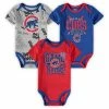 Outerstuff Newborn & Infant Chicago Cubs Royal/Red/Heathered Gray Game Time Three-Piece Bodysuit Set -Outerstuff shop unnamed file 3837