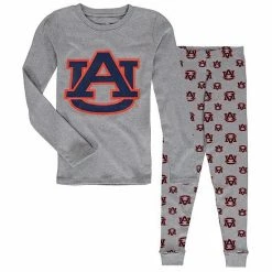Outerstuff Youth Heathered Gray Auburn Tigers Long Sleeve T-Shirt & Pant Sleep Set
