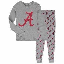 Outerstuff Youth Heathered Gray Alabama Crimson Tide Long Sleeve T-Shirt & Pant Sleep Set