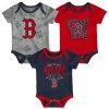 Outerstuff Newborn & Infant Boston Red Sox Navy/Red/Heathered Gray Game Time Three-Piece Bodysuit Set