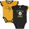 Outerstuff Newborn & Infant Black/Gold Pittsburgh Steelers Too Much Love Two-Piece Bodysuit Set -Outerstuff shop unnamed file 3900