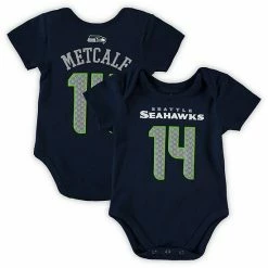 Outerstuff Infant DK Metcalf College Navy Seattle Seahawks Mainliner Player Name & Number Bodysuit