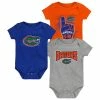 Outerstuff Infant Royal/Heathered Gray/Orange Florida Gators 3-Pack Game On Bodysuit Set