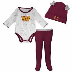 Alternative view of Outerstuff Newborn & Infant White/Burgundy Washington Commanders Dream Team Onesie Pants & Hat Set
