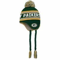 Outerstuff Preschool Green/Gold Green Bay Packers Jacquard Tassel Knit Hat With Pom