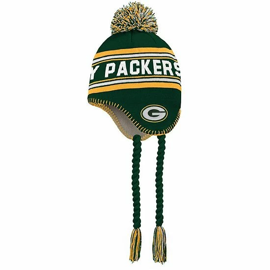 Outerstuff Preschool Green/Gold Green Bay Packers Jacquard Tassel Knit Hat With Pom 3 Outerstuff Preschool Green/Gold Green Bay Packers Jacquard Tassel Knit Hat With Pom