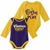 Outerstuff Newborn & Infant Gold/Purple Minnesota Vikings Little Player Long Sleeve 2-Pack Bodysuit Set