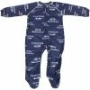 Outerstuff Seattle Seahawks Newborn Piped Raglan Full Zip Coverall - College Navy