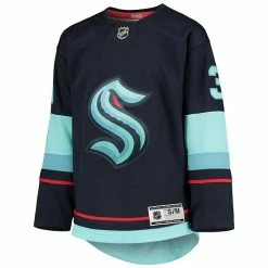 Outerstuff Youth Philipp Grubauer Deep Sea Blue Seattle Kraken Home Premier Player Jersey -Outerstuff shop unnamed file 4008