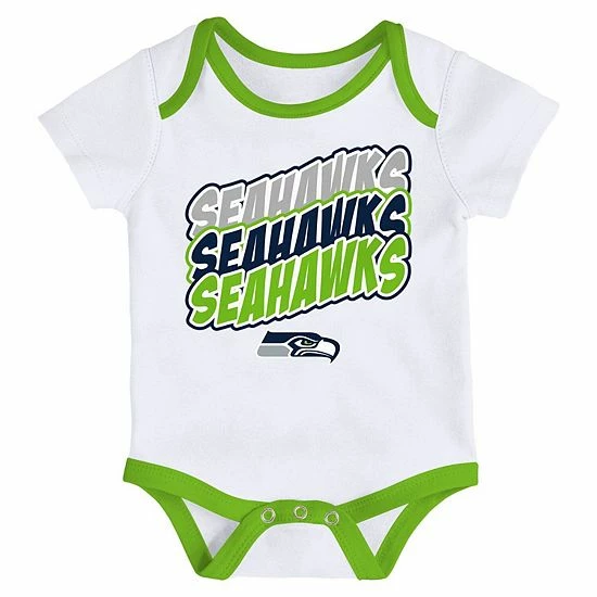 Outerstuff Newborn & Infant Neon Green/White Seattle Seahawks Monterey Tie-Dye 2-Pack Bodysuit Set 6 Outerstuff Newborn & Infant Neon Green/White Seattle Seahawks Monterey Tie-Dye 2-Pack Bodysuit Set - Image 4